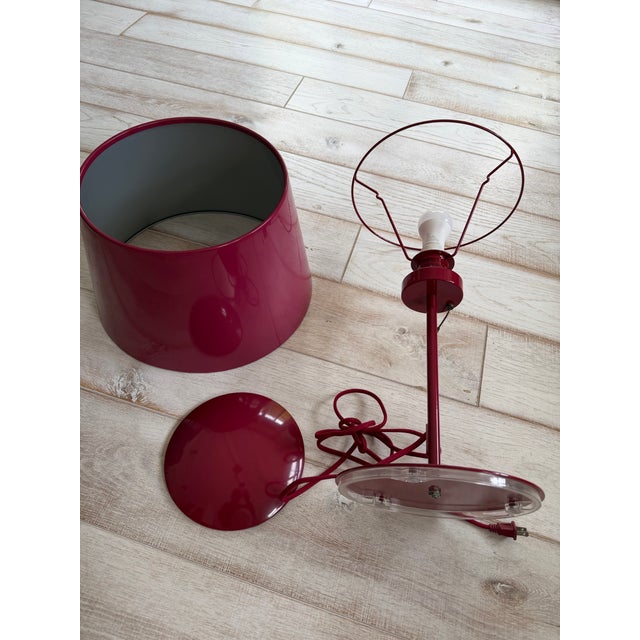 Ikea Vintage Ikea Kulla Red (Winered) Table Lamps From the 1990 - Set of Two For Sale - Image 4 of 11