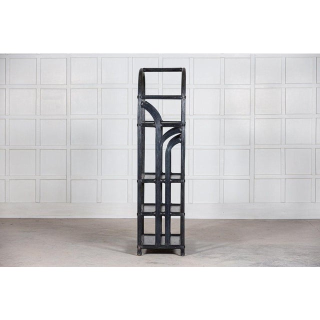 Large Black French Reeded Etagere, 1950s For Sale - Image 3 of 15