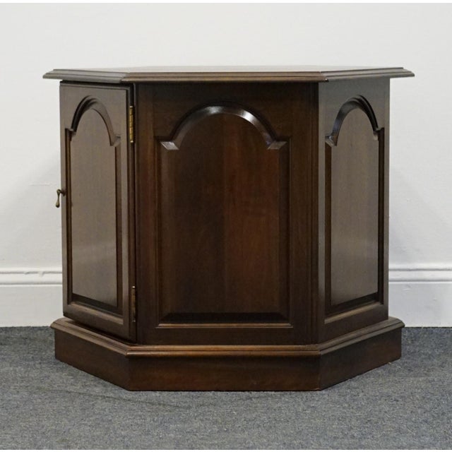 Ethan Allen Georgian Court Solid Cherry Traditional Style 25" Hexagonal Accent Storage End Table 11-8075 For Sale - Image 9 of 11