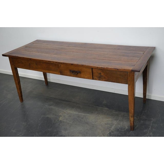 Antique 19th Century French Fruitwood & Chestnut Rustic Farmhouse Dining Table For Sale - Image 12 of 18