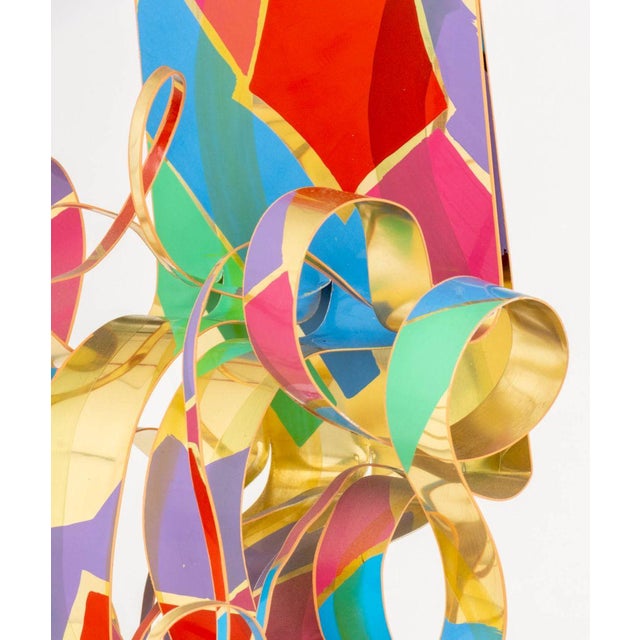 Dorothy Gillespie "Royal Color and Shadow a and B" Enameled Metal Sculpture, 2000 For Sale - Image 9 of 14