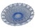 Vintage Fenton Glass Open Lace Edge Periwinkle Blue Opalescent Basket Weave Plate For Sale - Image 6 of 6