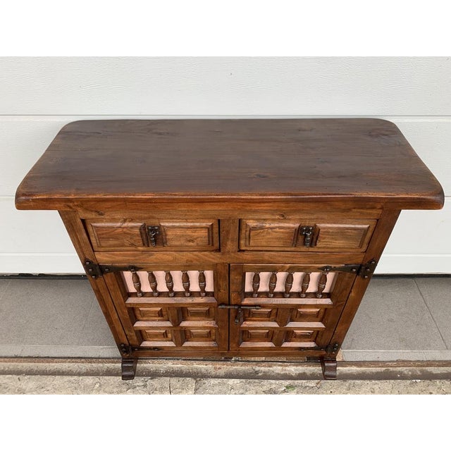 Spanish Chest of Drawers in Walnut, 1940s For Sale - Image 3 of 18