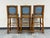 Beautiful Bar Stool Oak Frame Vinyl Seat & Back ~ Set of 3 For Sale - Image 4 of 7