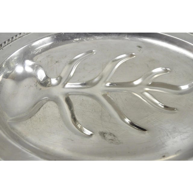 Late 20th Century Vintage Fb Rogers Silver Plated Oval Meat Cutlery Serving Platter Tray For Sale - Image 5 of 12