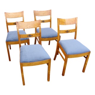 Art Deco Dining Chairs, 1940s, Set of 4 For Sale