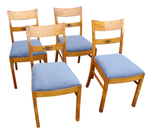 Art Deco Dining Chairs, 1940s, Set of 4