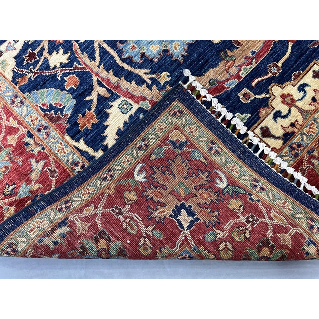Navy Blue Bijar Persian Style Floral Wool Rug, 8' X 11' For Sale - Image 14 of 14