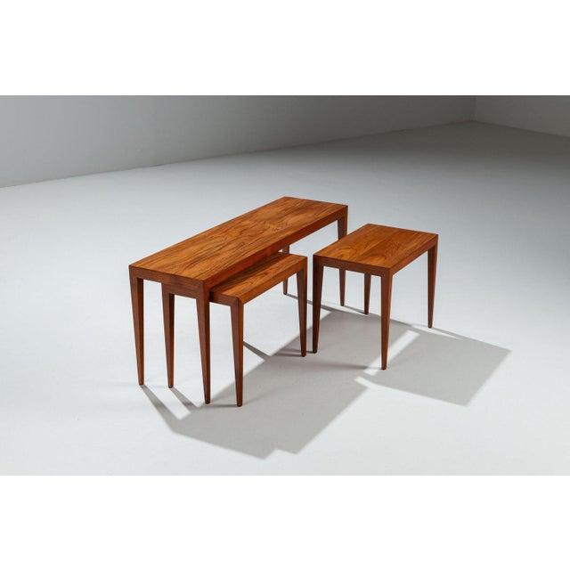 Nesting Tables in Teak attributed to Severin Hansen for Haslev, Denmark, 1960, Set of 3 For Sale - Image 3 of 14