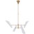 Franca Small Pivoting Chandelier in Hand-Rubbed Antique Brass with White Shades Designer: AERIN Fixture Height: 8.25" -...