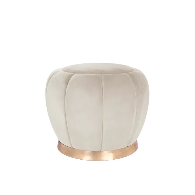 Cream Florence Pouf by Essential Home For Sale - Image 8 of 8