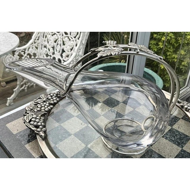 Italian Sterling Silver and Hand-Blown Crystal Duck Carafe by Macini Carlo, Florence, 1971 For Sale - Image 14 of 17
