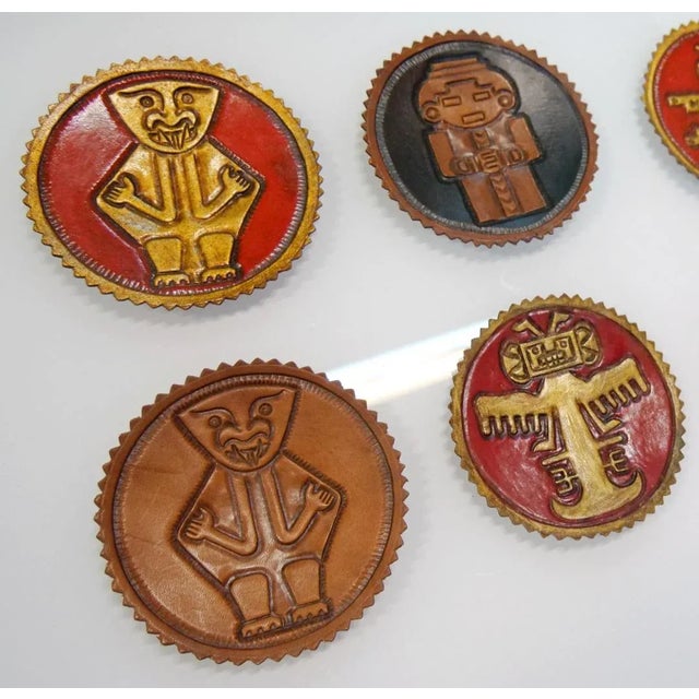 Peruvian Leather Plaques, 1950s, Set of 8 For Sale - Image 10 of 11