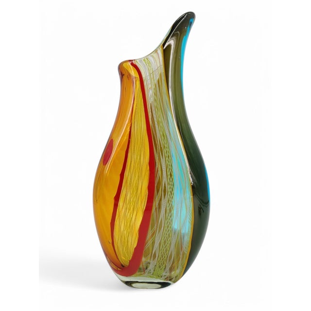 Early 21st Century Filigrana Vase in Murano Blown Glass by 1295 murano For Sale - Image 5 of 7