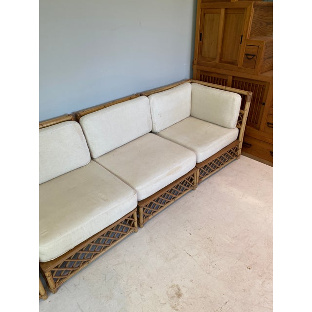 Vintage Ficks Reed Bamboo Sectional For Sale In New York - Image 6 of 9