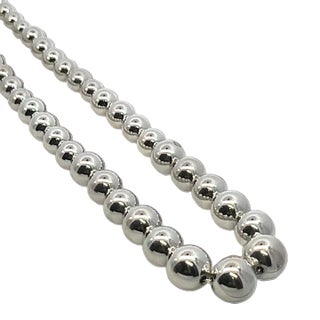 1990s Tiffany & Co Estate Beaded Necklace 17" Sterling Silver For Sale
