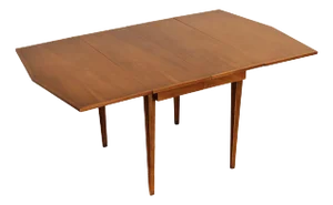 Mid Century Modern Walnut Extendable Drop Leaf Dining Table