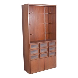 Shelves with Doors and Glazed Drawers, 1950s, Set of 2 For Sale