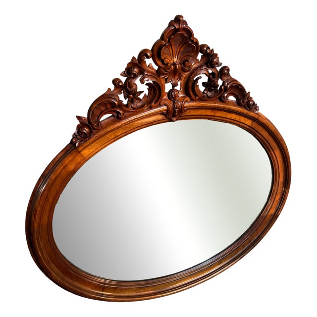 Large Antique French Wall Mirror, 1880 For Sale