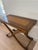 2000 - 2009 Kreiss Neoclassical Leather-Top Console Table With X-Base & Brass Stretchers For Sale - Image 5 of 7