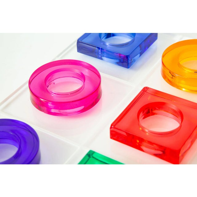 Vintage Haziza Jewel Toned Lucite Tic Tac Toe Game, 1970's For Sale In Miami - Image 6 of 13
