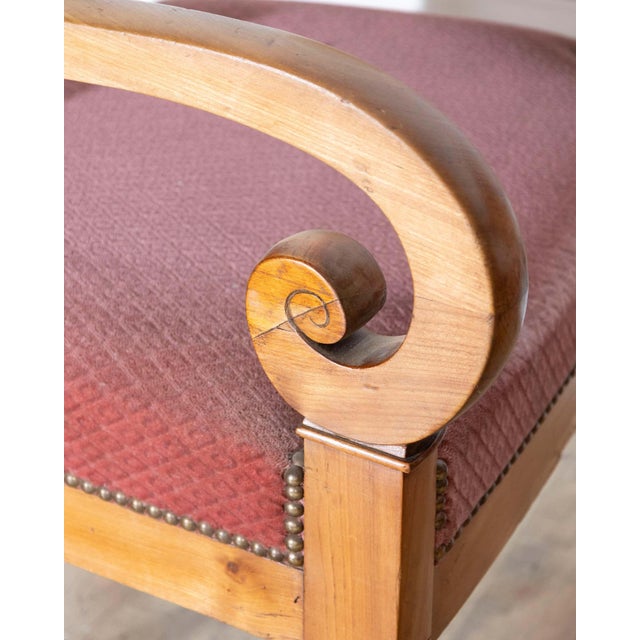 Wood Pair of Louis Philippe Cherry Wood Armchairs with Upholstered Seats For Sale - Image 7 of 11