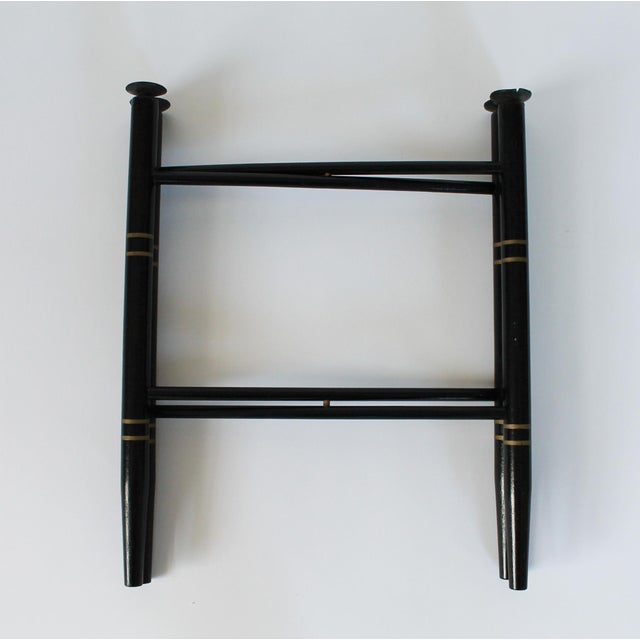 Vintage Black and Gold Painted Wood Foldable Side Table Base For Sale - Image 4 of 10