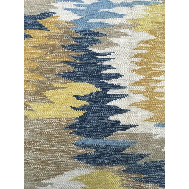 Contemporary Swedish Style Wool Rug With a Multicolored Abstract Design For Sale In New York - Image 6 of 7