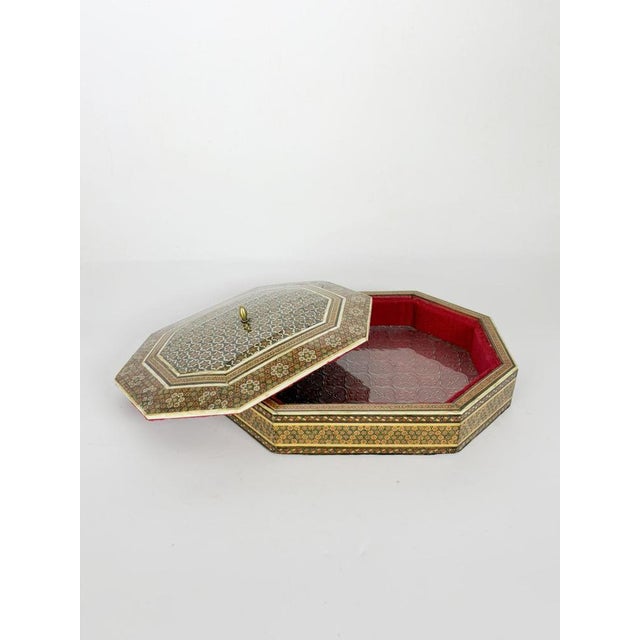 Large Vintage French Marquetry Wooden Box, 1970s For Sale - Image 3 of 13