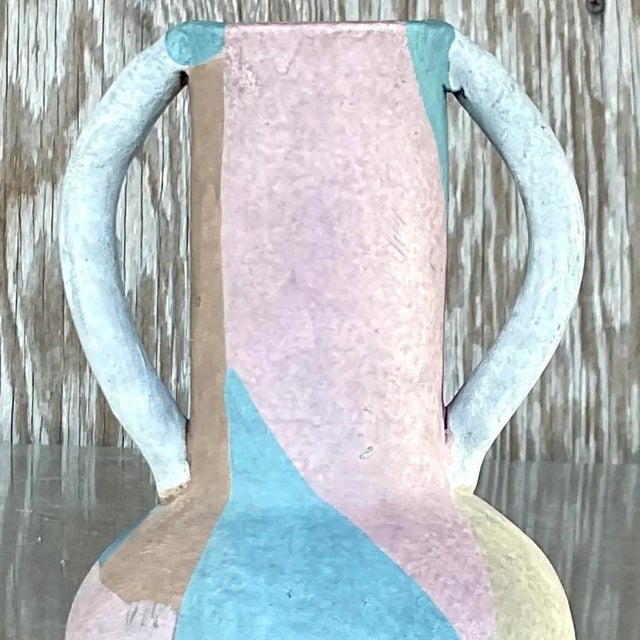 Vintage Boho Studio Pottery Vase For Sale - Image 4 of 12
