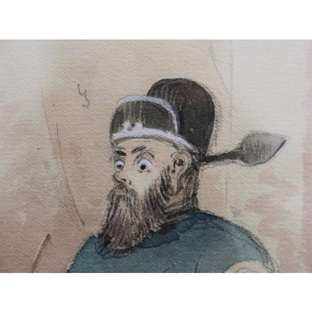 Paper Robert Taylor Pritchett, Temple Official, 1882, Watercolor & Pencil, Framed For Sale - Image 7 of 16