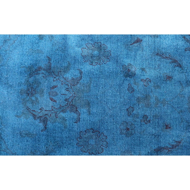 Large Turkish Oushak With Floral Design in Blue 10'3 X 16'7 For Sale - Image 4 of 16
