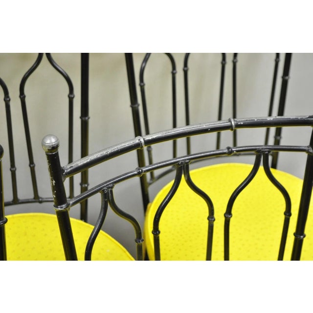 Vintage Salterini Hollywood Regency Wrought Iron Faux Bamboo Dining Chair, Set 8 For Sale - Image 11 of 18