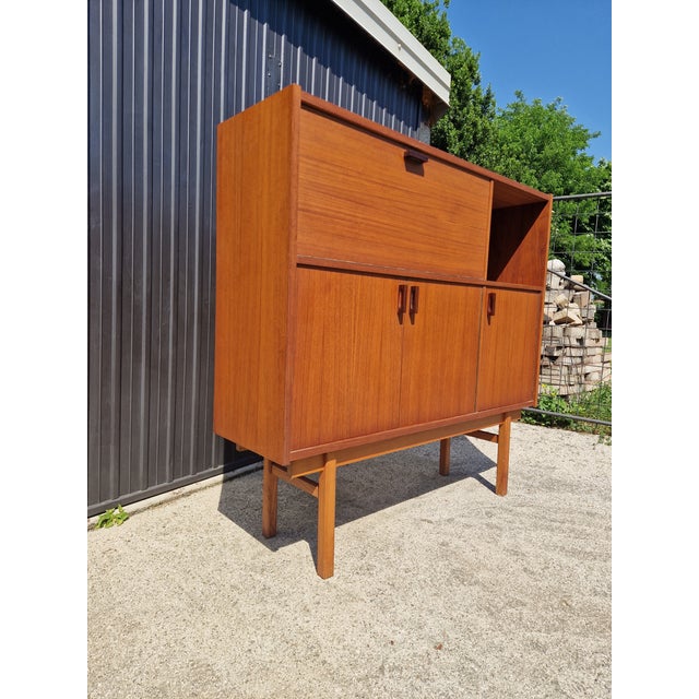 Vintage Scandinavian Teak Highboard, 1960s For Sale - Image 14 of 16