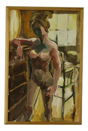 Ebbe Höglund, Woman's Study, 1960s, Oil on Canvas, Framed