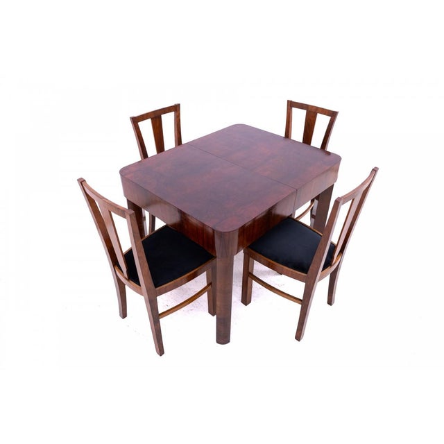Art Deco Rectangular Table and Chairs, 1930s, Set of 5 For Sale - Image 17 of 18