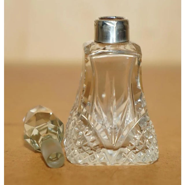 Antique Sterling Silver Perfume Bottle in Cut Crystal from Henry Perkins & Sons, 1905 For Sale - Image 6 of 11