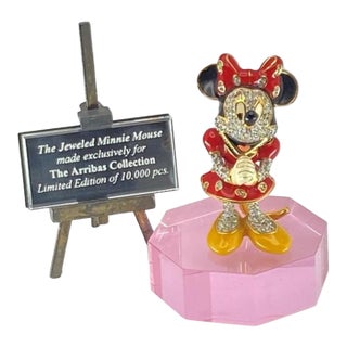 Disney Arribas Brothers Swarovski Jeweled Minnie Mouse Figurine Cristal Collection (Limited Edition #790/10,000 With Original Boxes and Certificate) For Sale