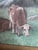 Lovely 19th century oil painting on canvas of cows in a pasture with a farmhouse in the distance signed and painted by J...