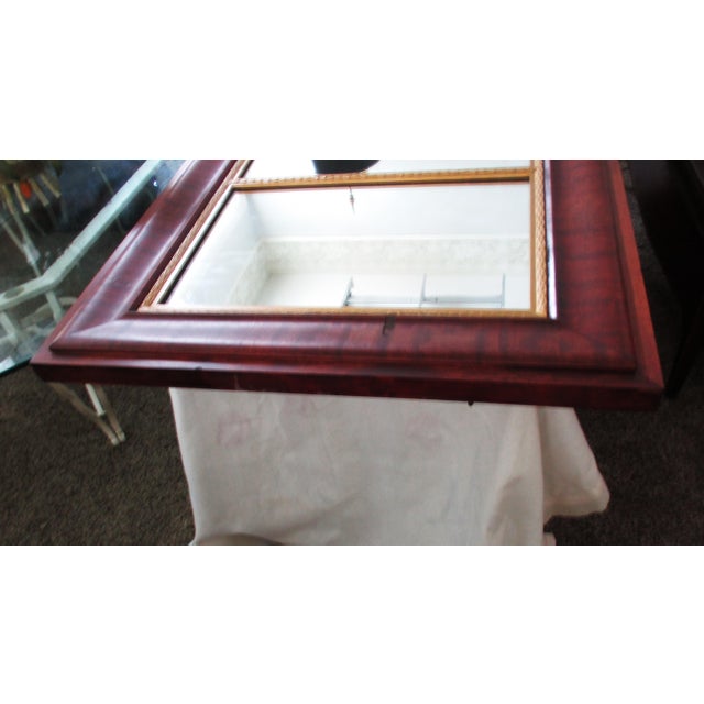 Wood Antique French Empire Mahogany & Gold Interior Mantle Mirror For Sale - Image 7 of 12