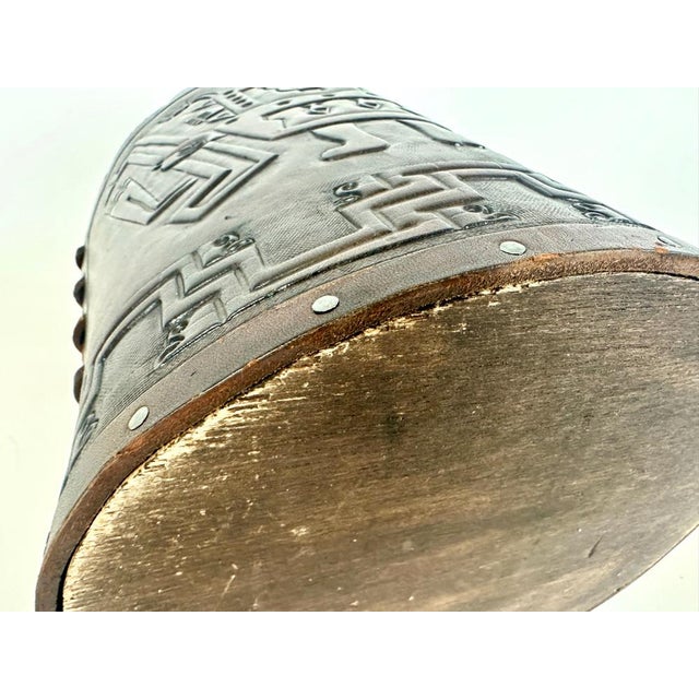 Vintage Leather Waste Bin by Angel Pazmino for Muebles De Estilo, 1960s For Sale - Image 12 of 13