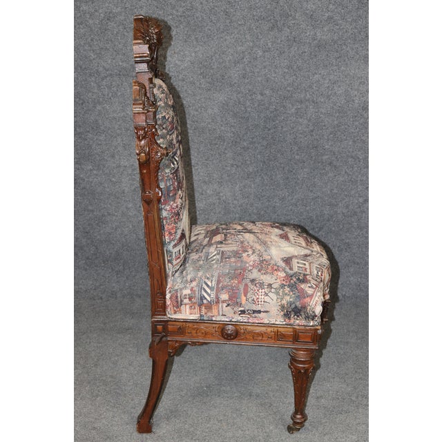 Antique Victorian Allen Brothers Carved Side Chair For Sale - Image 9 of 12
