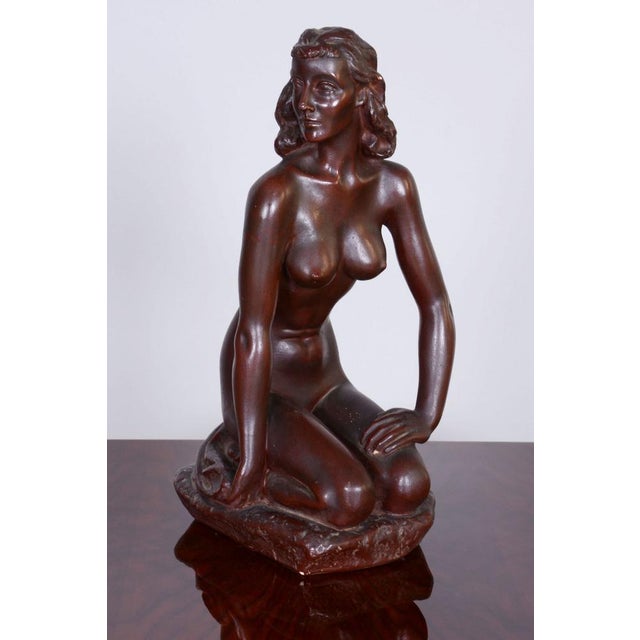 1930s Czech Art Deco Ceramic Nude Woman by J. Lankáš, 1930s For Sale - Image 5 of 8