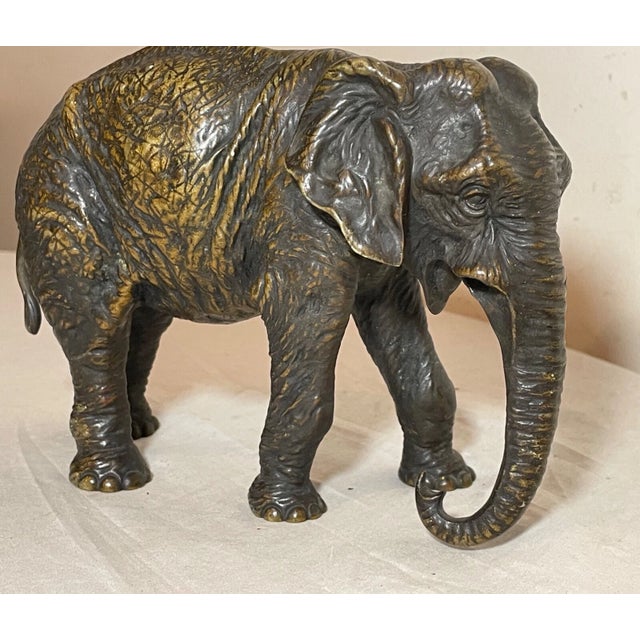 Bronze Antique 19th Century Austrian Bergmann Bronze Elephant Statue Sculpture Figure For Sale - Image 8 of 15