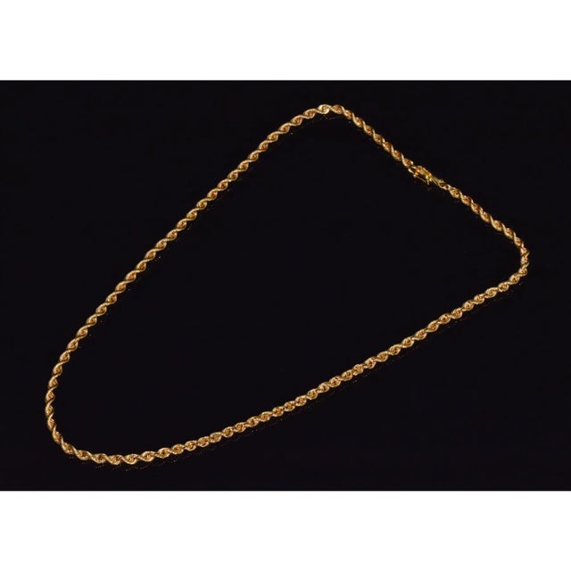 Mid-Century Modern Italian Michael Anthony 14k Solid Yellow Gold Faceted Rope Chain Necklace For Sale - Image 3 of 15