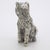 Metal Vintage Italian Handmade Genuine Silver Sitting Cat Figurine, 1970s For Sale - Image 7 of 13