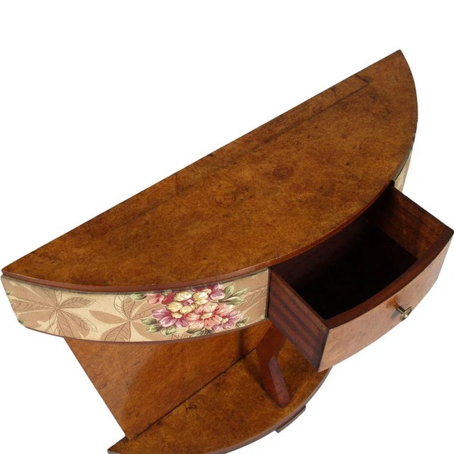 Mid-Century Art Deco Italian Elm Briar Mirrored Console Table in the Style of Gio Ponti, 1930s For Sale - Image 3 of 6