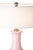 Late 20th Century Late 20th Century Blush Pink Glass Gourd Table Lamp With Acrylic Base & Linen Drum Shade – Coastal Glam (27”) For Sale - Image 5 of 7