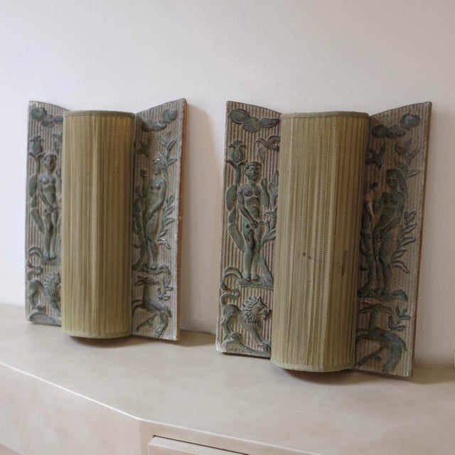 Green 1930s Rare Wall Lights by Erling Valldeby - a Pair For Sale - Image 8 of 13