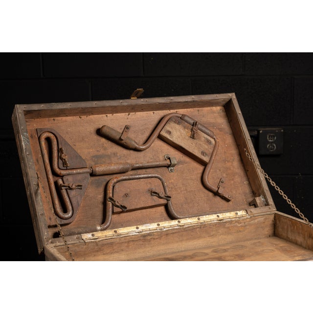 Metal Early 20th Century Tool Chest With Tools For Sale - Image 7 of 13
